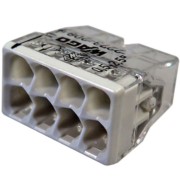 2273-208 conector compact pentru 8 conductori 24A ALB (50buc/set)