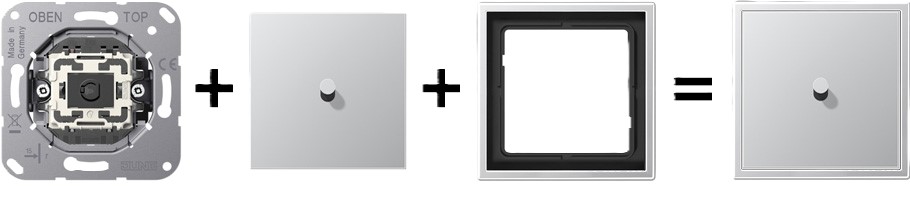 AL12-0-DK01 Placa centrala/tumbler, gri inchis mat