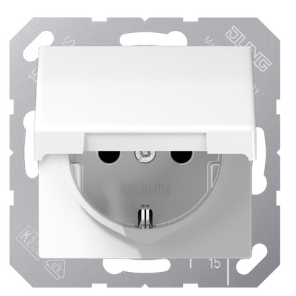 AS1520KIKLWW Priza Schuko 16 А cu capac si protectie, alb