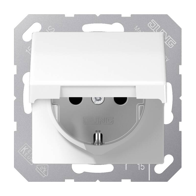 AS520KLKIWW Priza Schuko 16 А cu capac si protectie, alb
