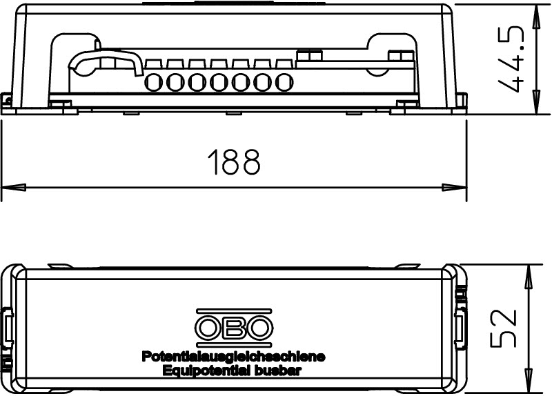 Bara egalizare potential 188mm CuZn gri
