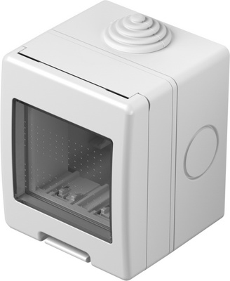 Коробка для модульного оборудования AQ20PW-U, накладной монтаж, 2 модуля, IP55