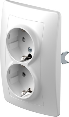 EKON Priza SCHUKO dubla alba(VE16PWKS-B)