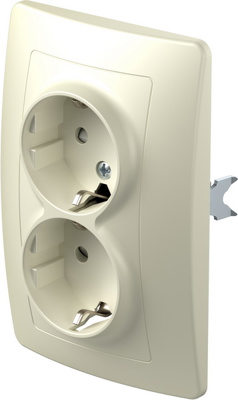 EKON Priza SCHUKO dubla ivory(VE16IWKS-B)