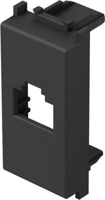 Фасад для розетки RJ45/RJ11 EKON 1M, чёрный матовый