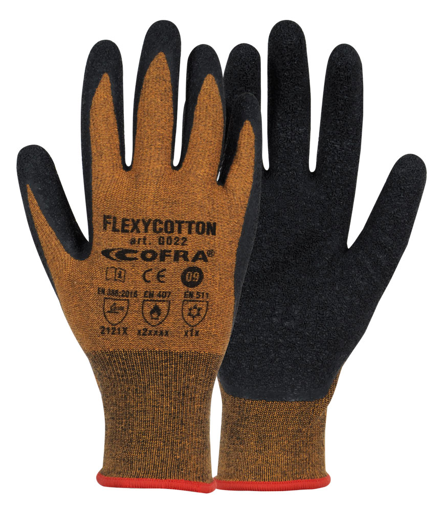 Manusi tricotate cu latex FLEXYCOTTON
