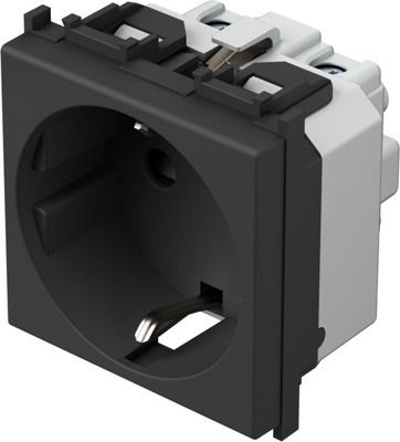 Priza 2M SCHUKO 2P+E 16A negru mat (VM10SB-B)