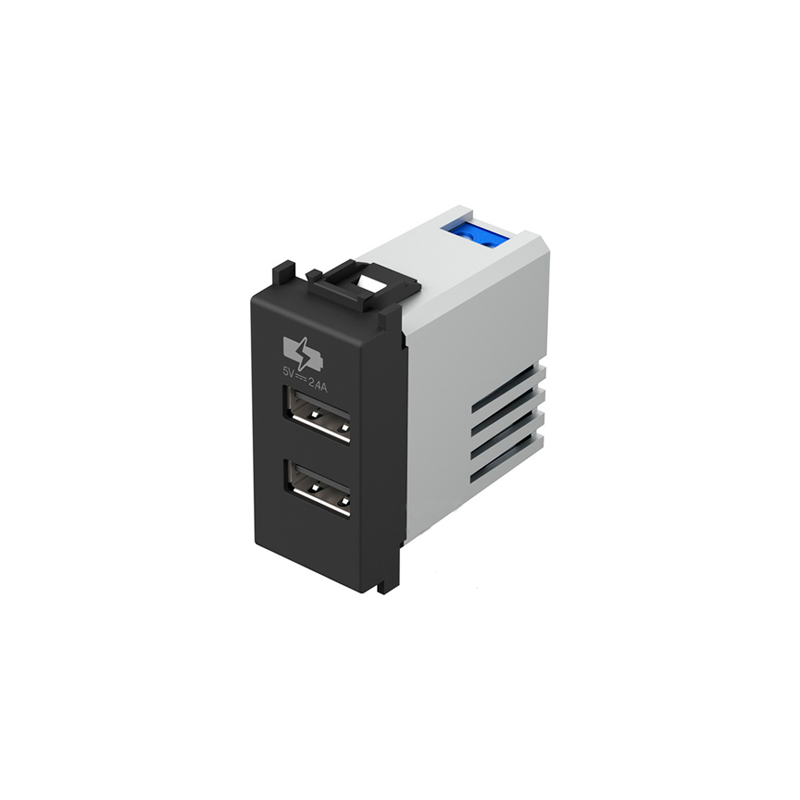 Priza 5V 2.4A USB negru mat (EM67SB-U)