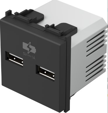 Priza USB 5V 1A 2M negru mat(EM65SB-U)