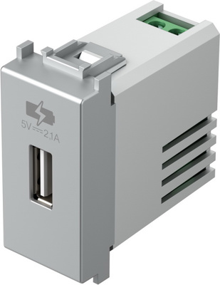 Priza USB 5V 2.1A 1M argintiu(EM66ES-U)