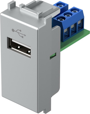 Priză USB TIP A 1M argintiu (KM51ES-U)
