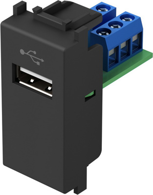 Priză USB TIP A 1M negru mat (KM51SB-U)