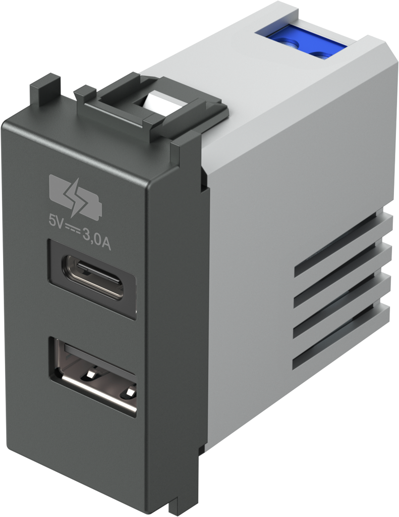 Priză USB tip A&C charging ports 3.0 A alama antic (EM68AT-U)