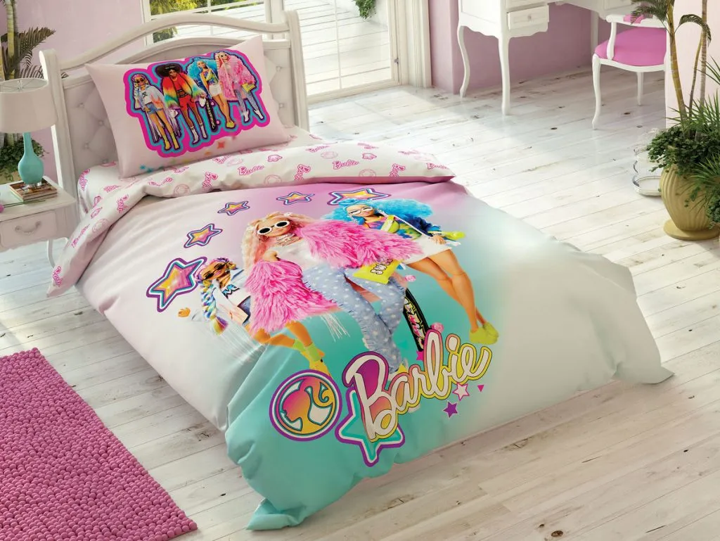 Set lenjerie de pat copii Disney 1,5 persoane -TAC BARBIE EXTRA