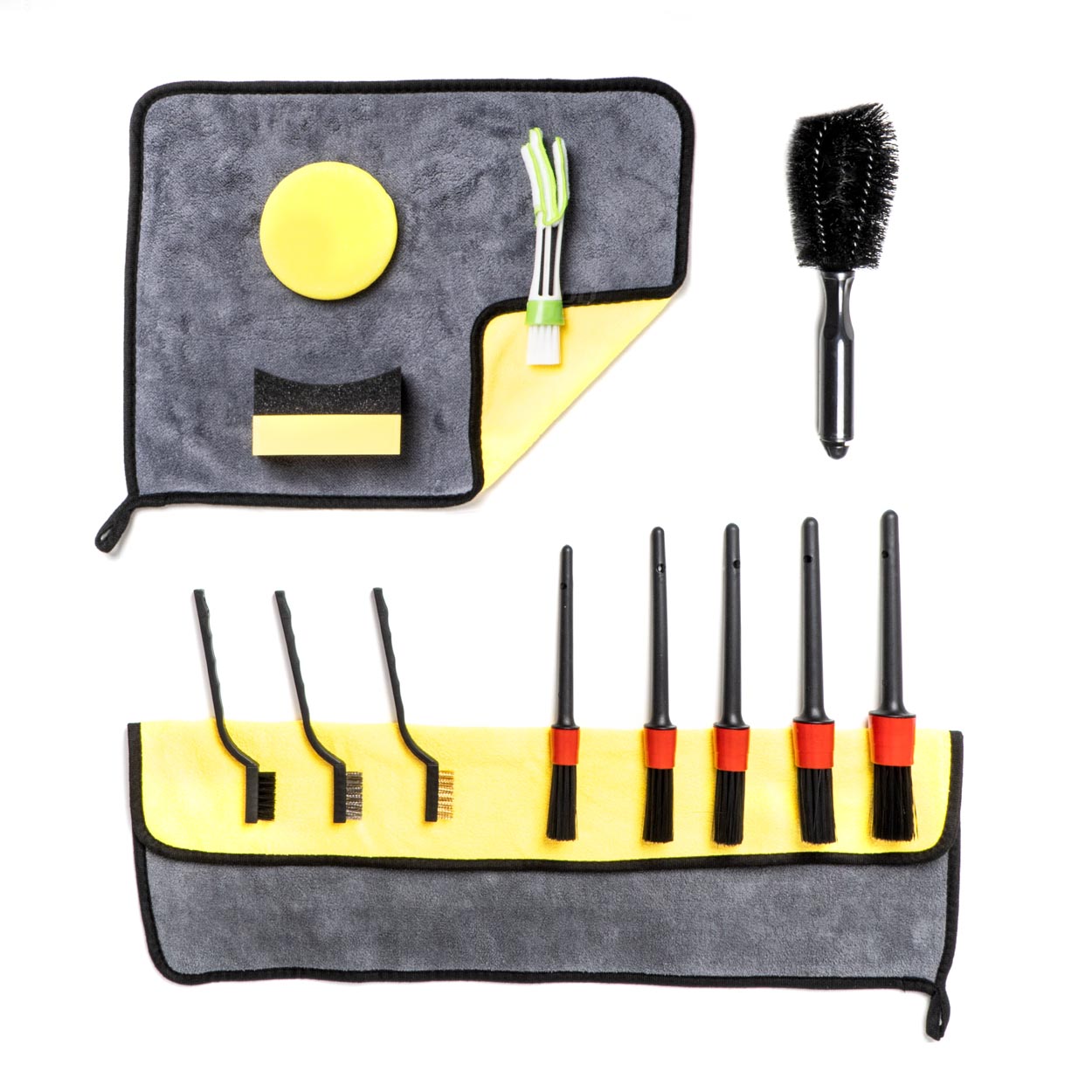 03100 Set de burete perie si microfibra pentru detaling auto 14 buc
