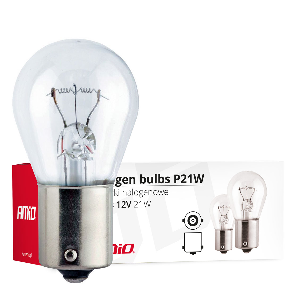 01491 Bec halogen P21 W BA15s 12V 
