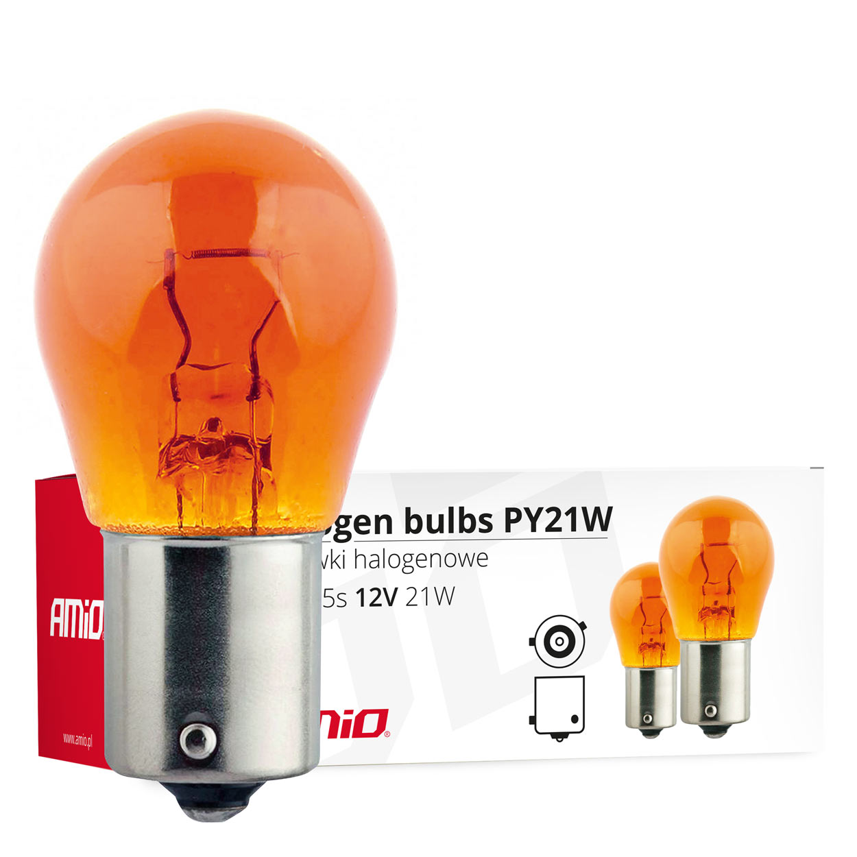 01158 Bec halogen PY21W BAU15S 12V Amber