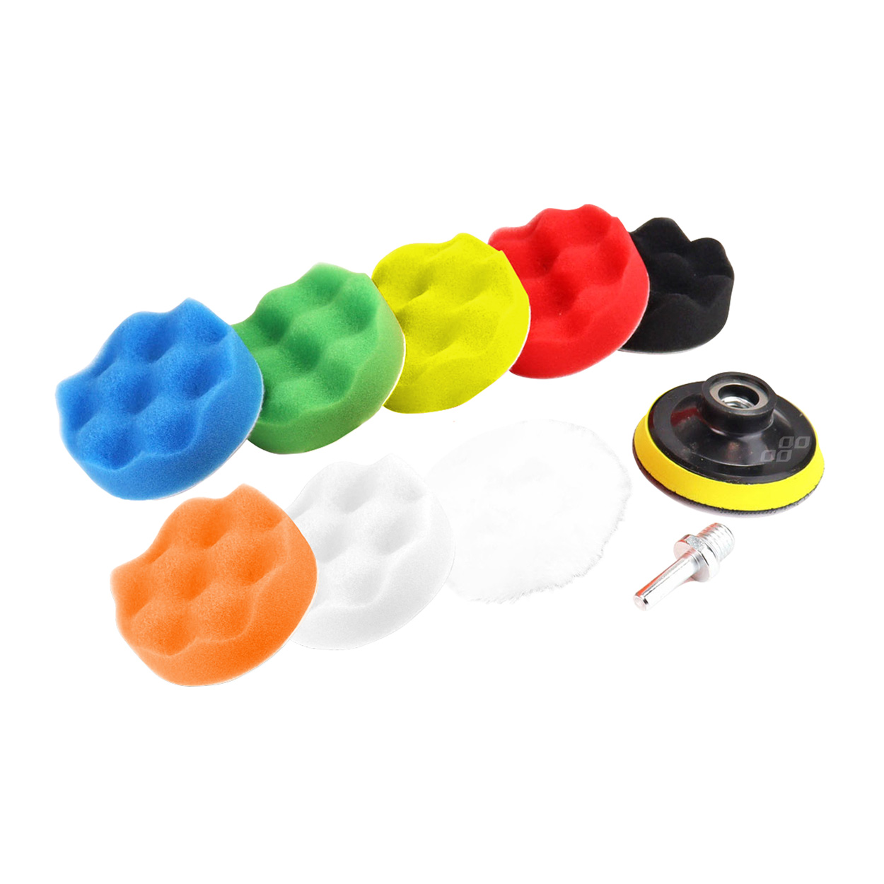 03699 Set bureti de lustruit 8 buc + disc de 80 mm + adaptor M14