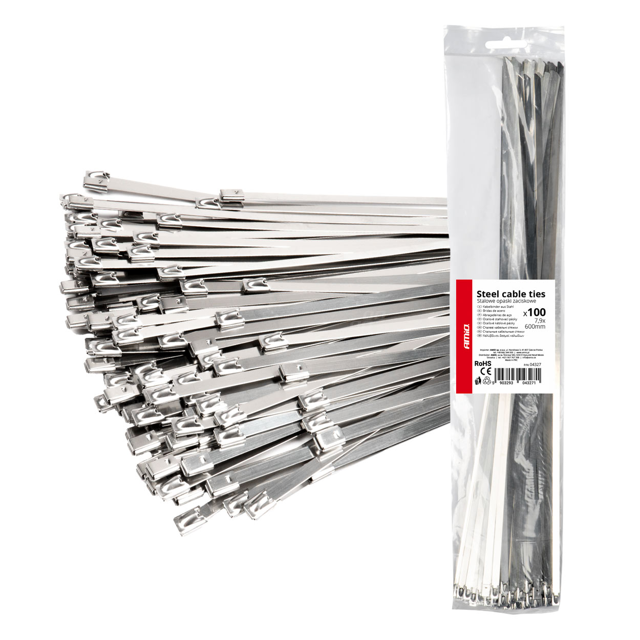 04327 Legaturi metalice din otel inoxidabi 7,9 х 600mm 100 buc