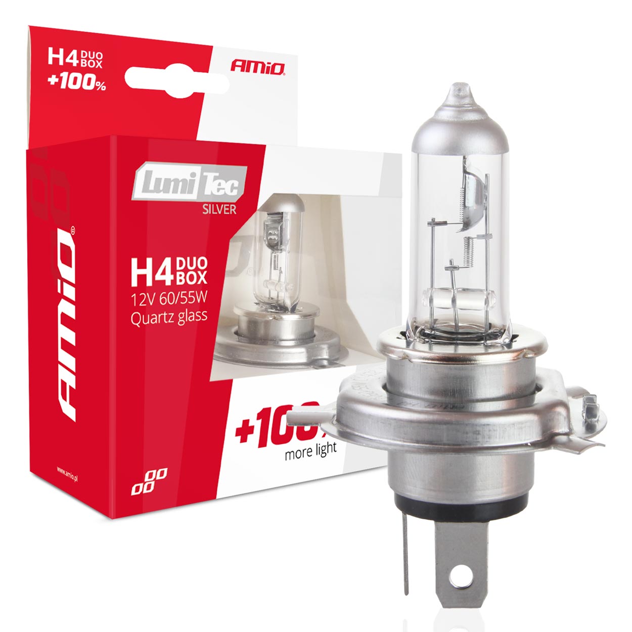 01402 Becuri  halogene H4 12V 60/55W LumiTec SILVER +100% DUO