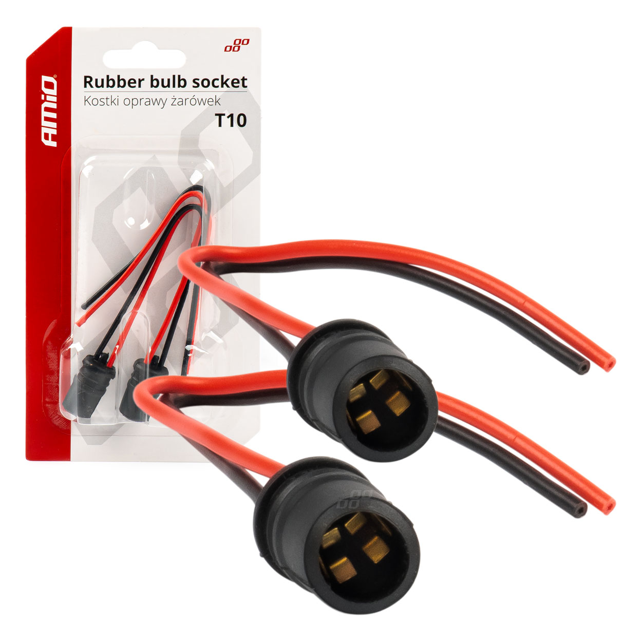 03048 Soclu cauciuc T10 cablu 15cm 2 buc 