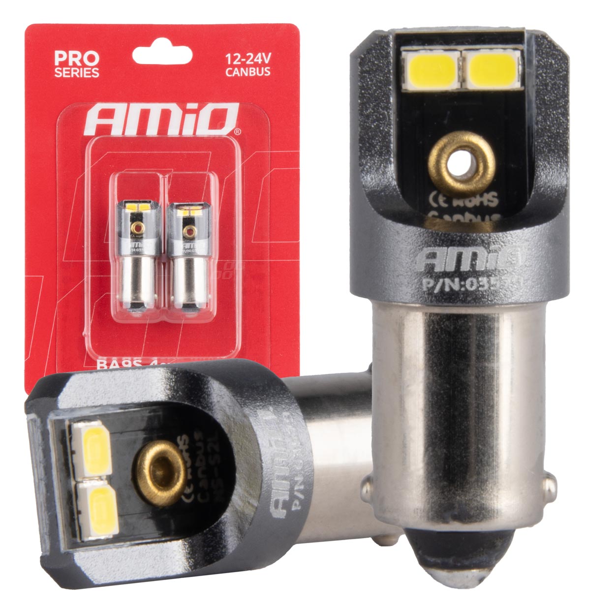 03579 Bec LED Canbus PRO seria BA9S 4x2016 SMD Alb 12/24V
