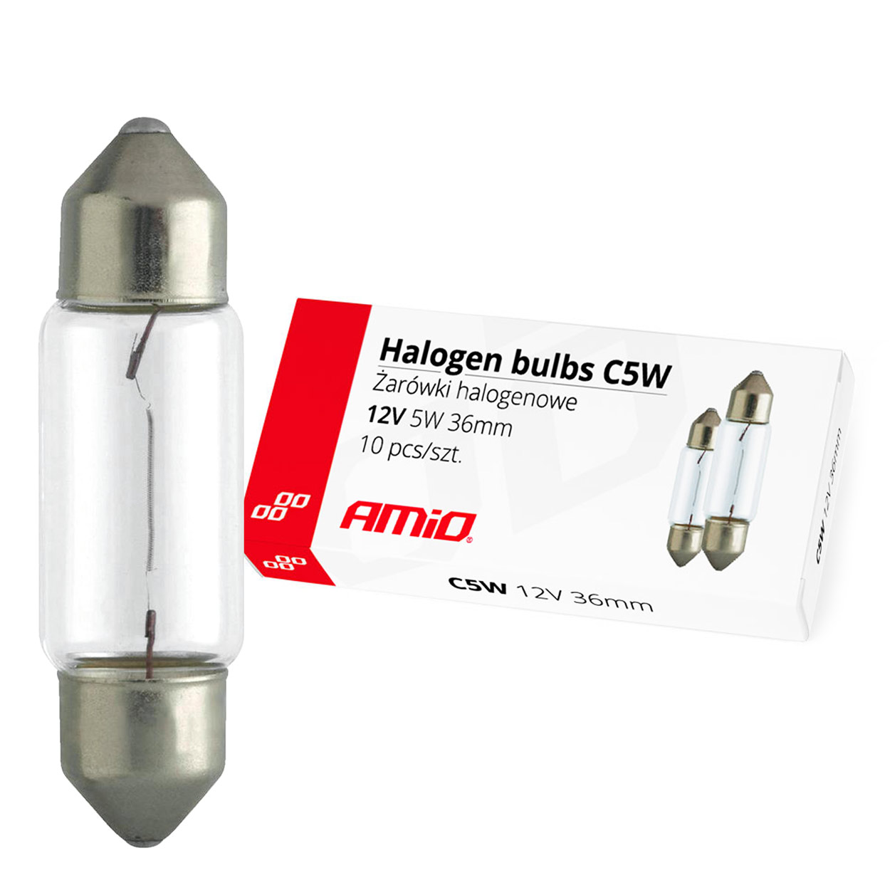 01486 Bec cu halogen  C5W Festoon SV 8,5-8 36mm 12V