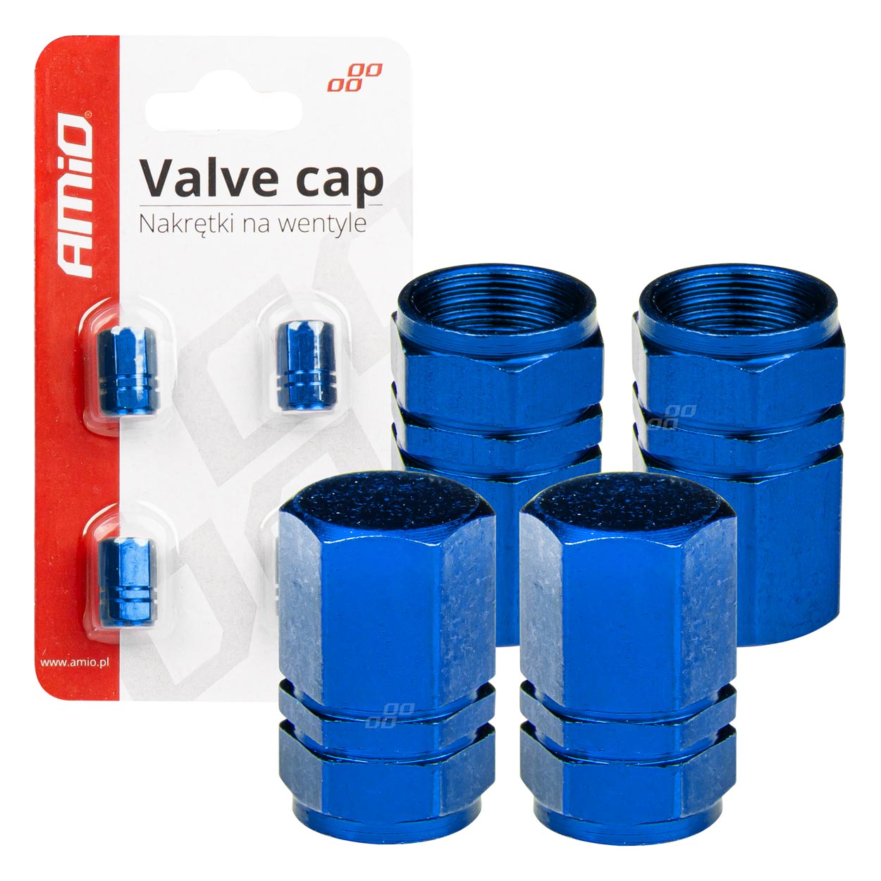 02239 Capace de supape din aluminiu blue 4 buc
