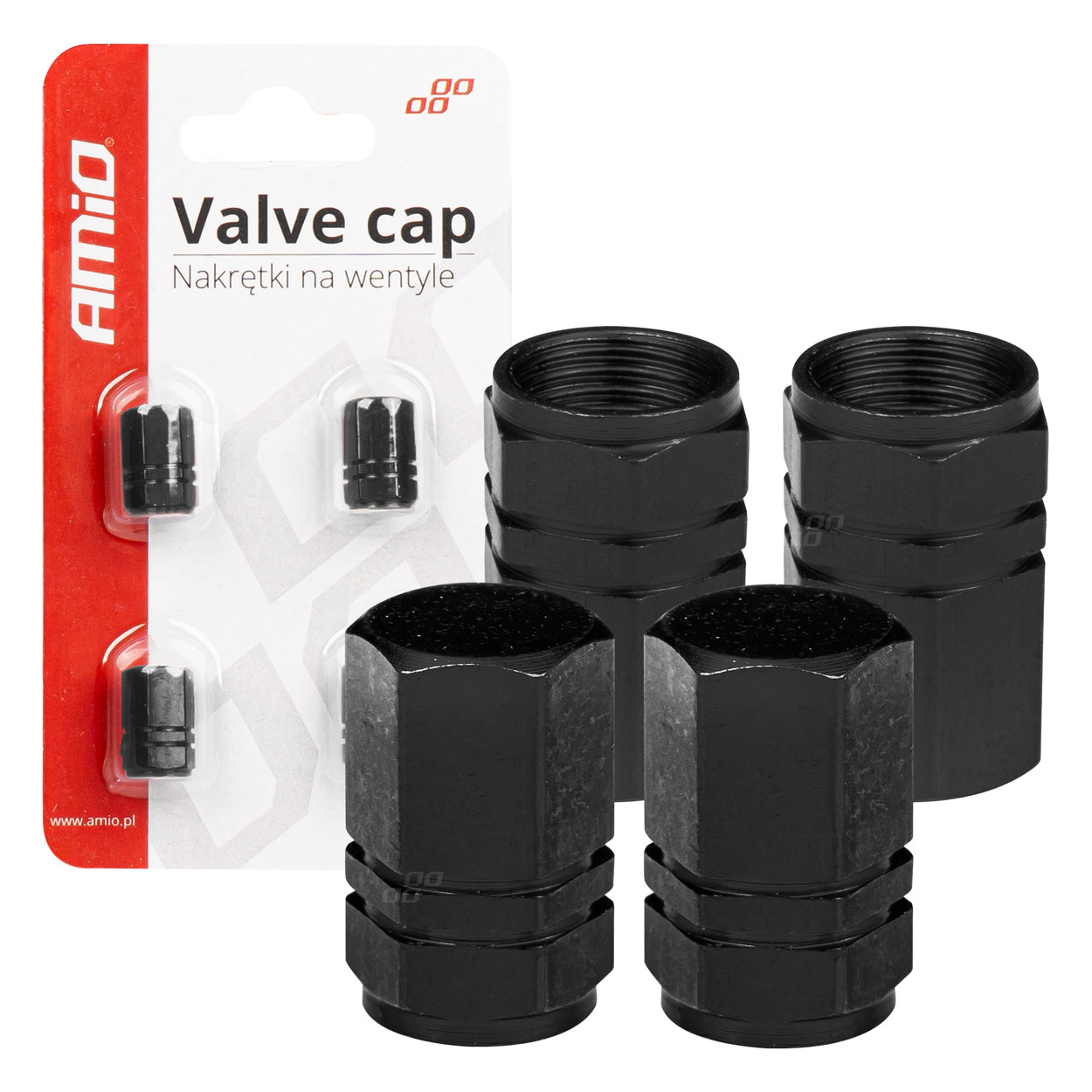 02237 Capace de supape din aluminiu negru 4 buc