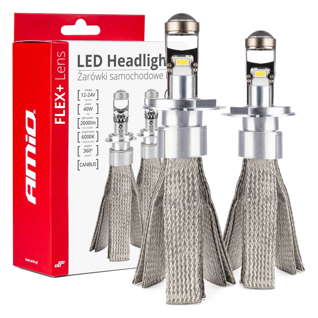 03658 Bec LED HEADLINGHTS FLEX+SERIES CANBUS 40W 12-24V H4/H19 WITH LENS