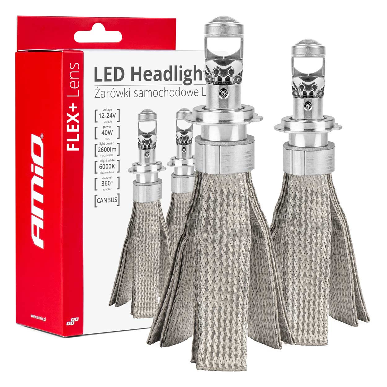 03660 Светодиодные лампы LED HEADLINGHTS FLEX+SERIES CANBUS 50W 12-24V H7/H18 WITH LENS