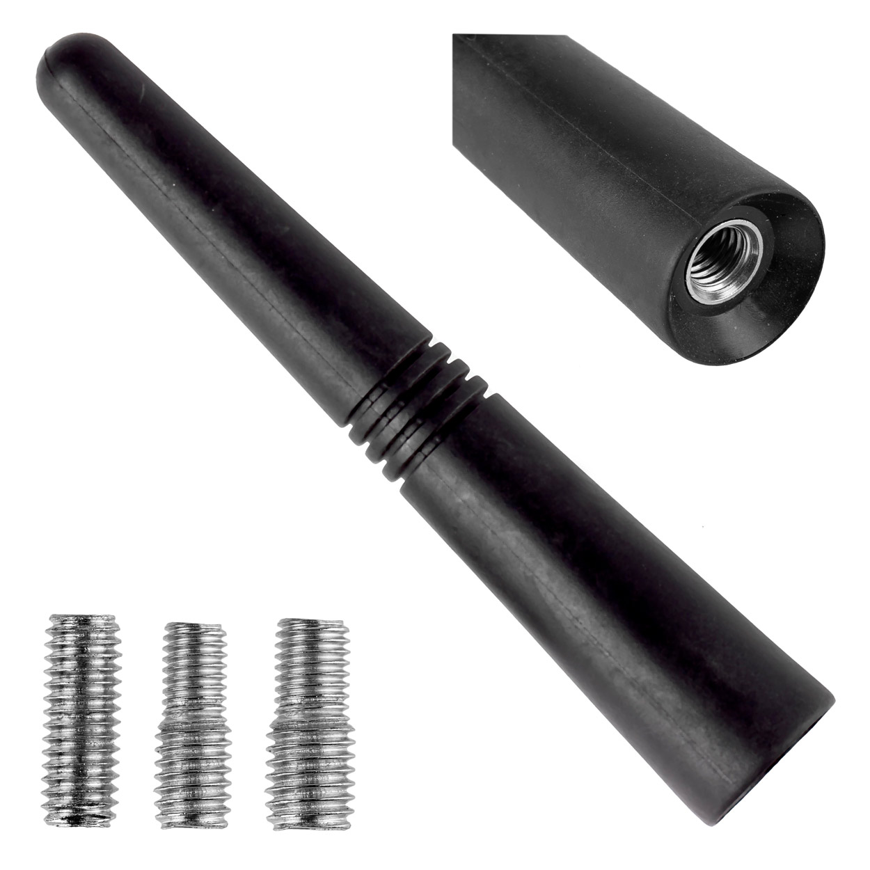 01509 Antena auto 9 cm cu 3 adaptoare 5/6/7 mm ANTM09