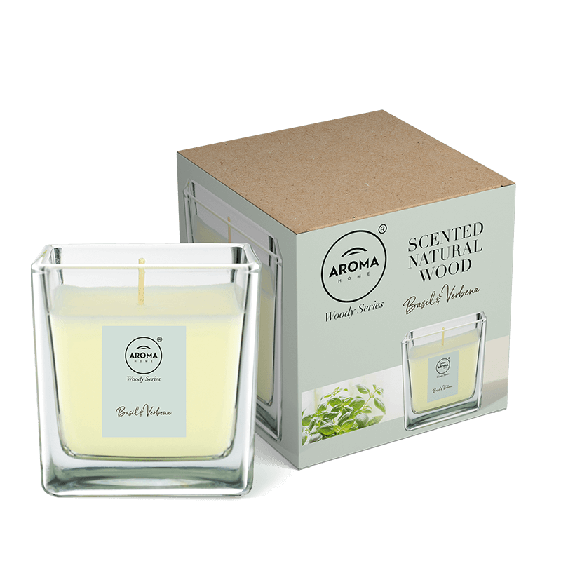 Aroma Home Lumanare Woody Series, Busuioc Verbena 155g.