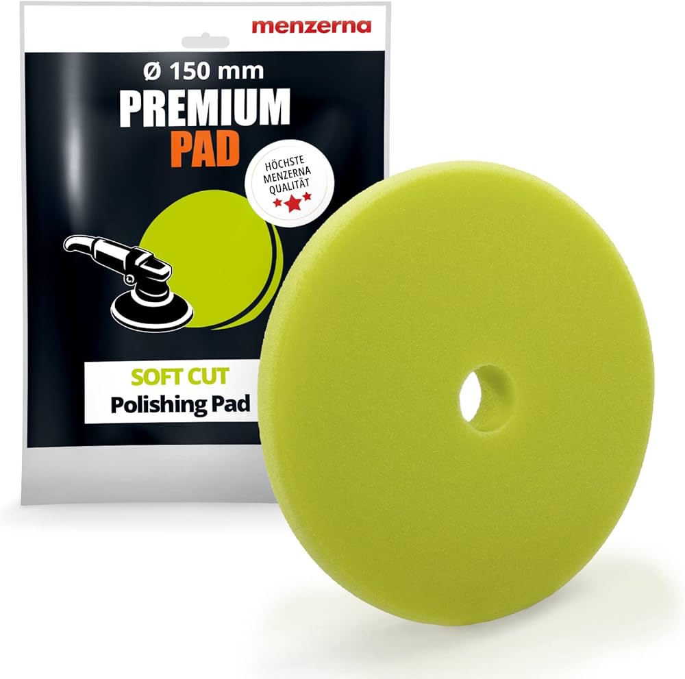 Soft  Cut Foam Pad (Premium) Diameter 150 mm. Green Bureta de lustruit