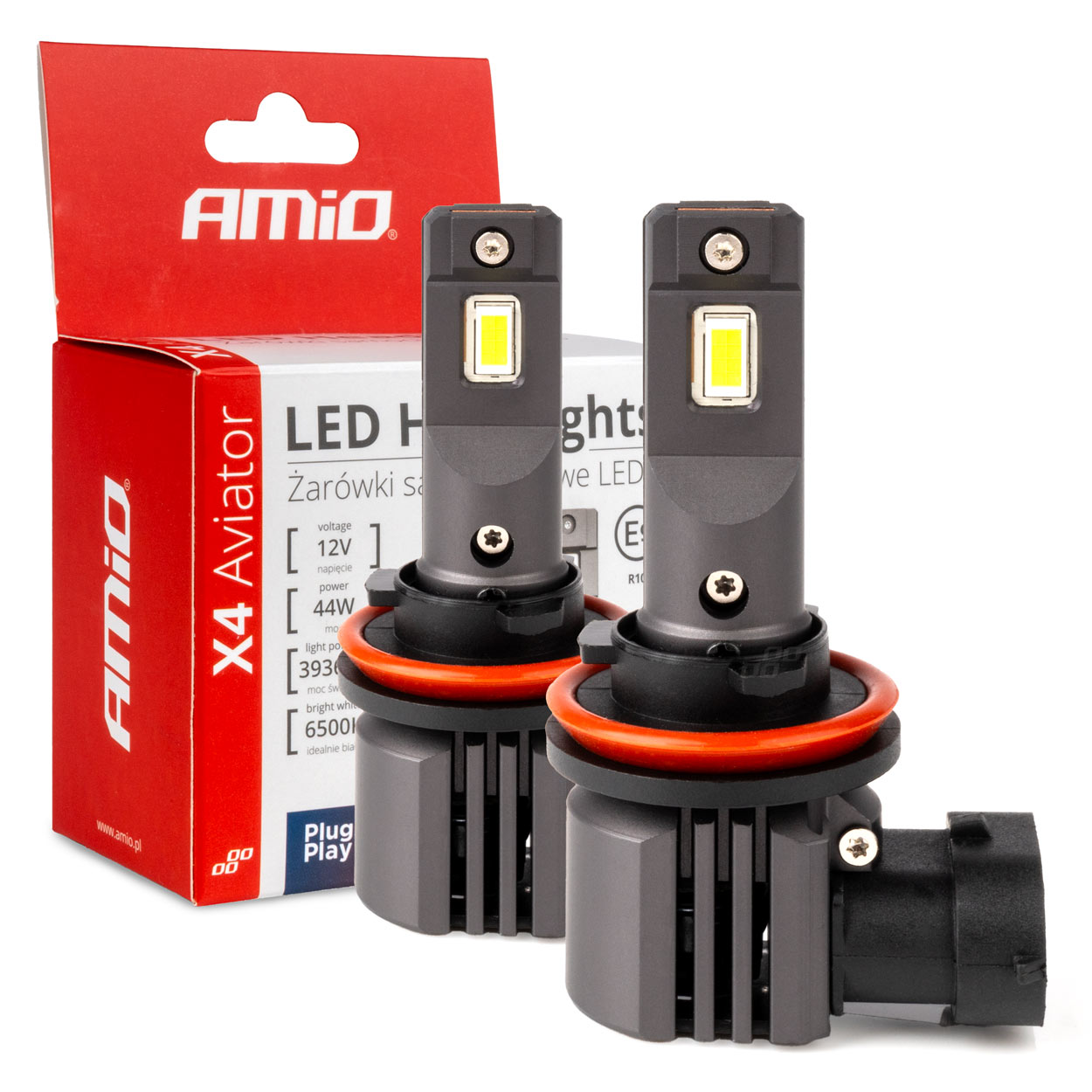 03765 Bec LED p-u auto X4 AVIATOR H8 H9 H11 H16 6050K max 44w