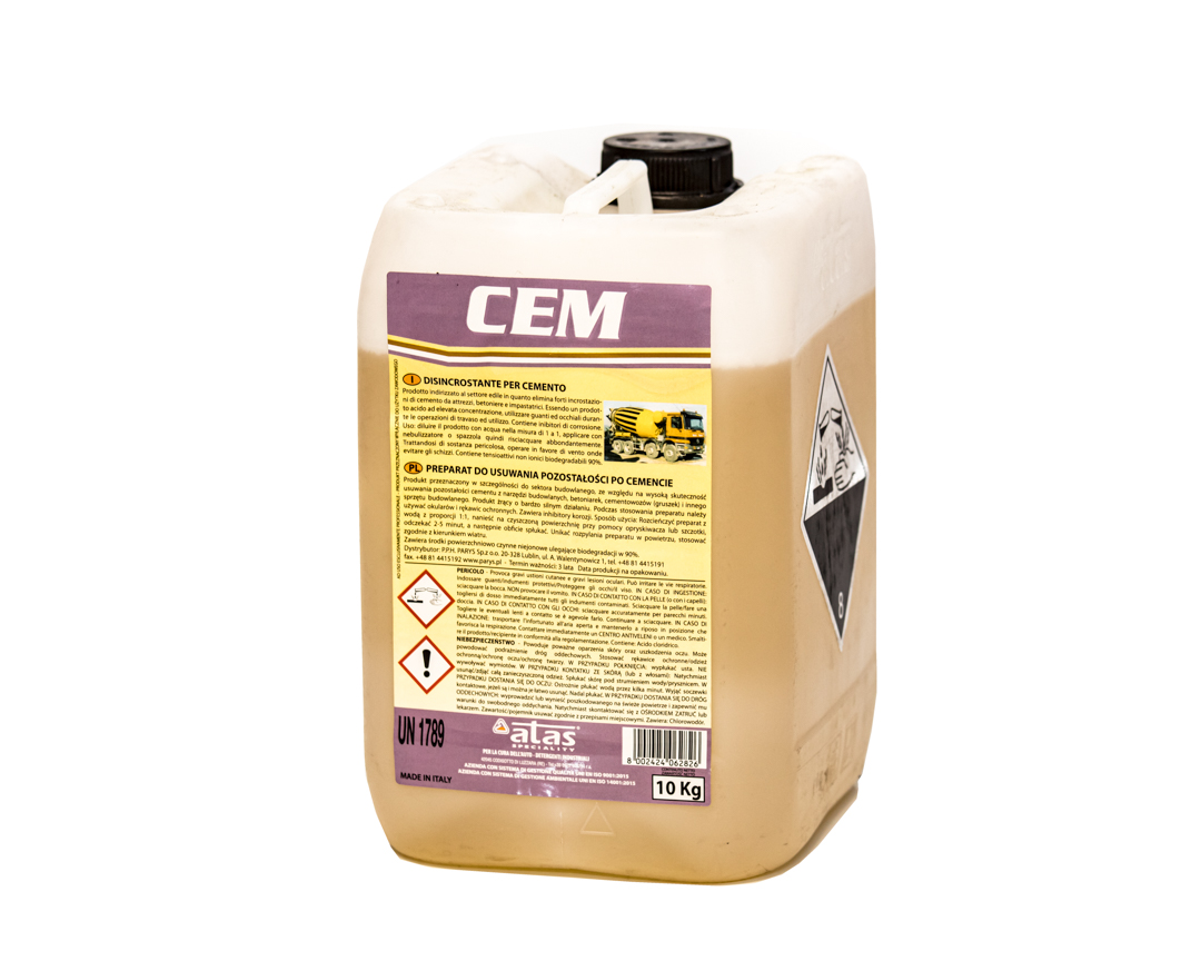 Cem 10kg. Средство для удаления цементных загрязнений (1:1)