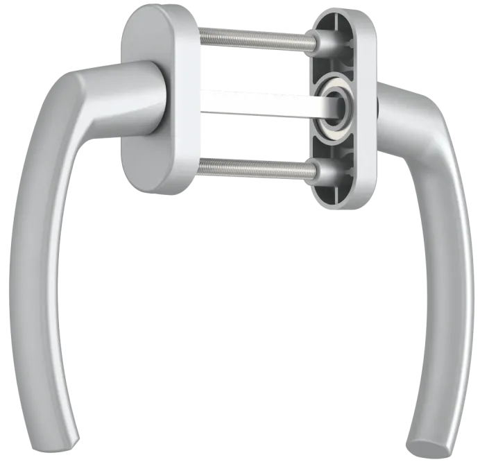 Mâner dublu (interior-exterior) pentru balcon asimmetric
