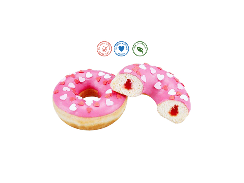 Love Donut - клубничный с посыпкой из сердец