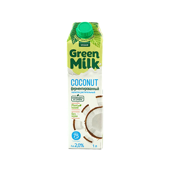 Молоко растительное на ячменно-нутовой основе "GreenMilk" - кокосовое