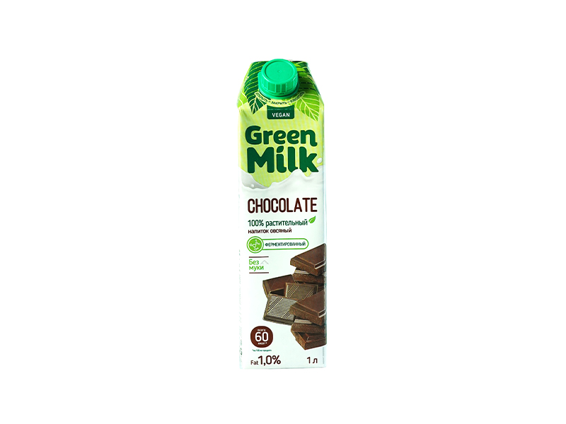Молоко растительное на овсянной основе "GreenMilk" - шоколадное