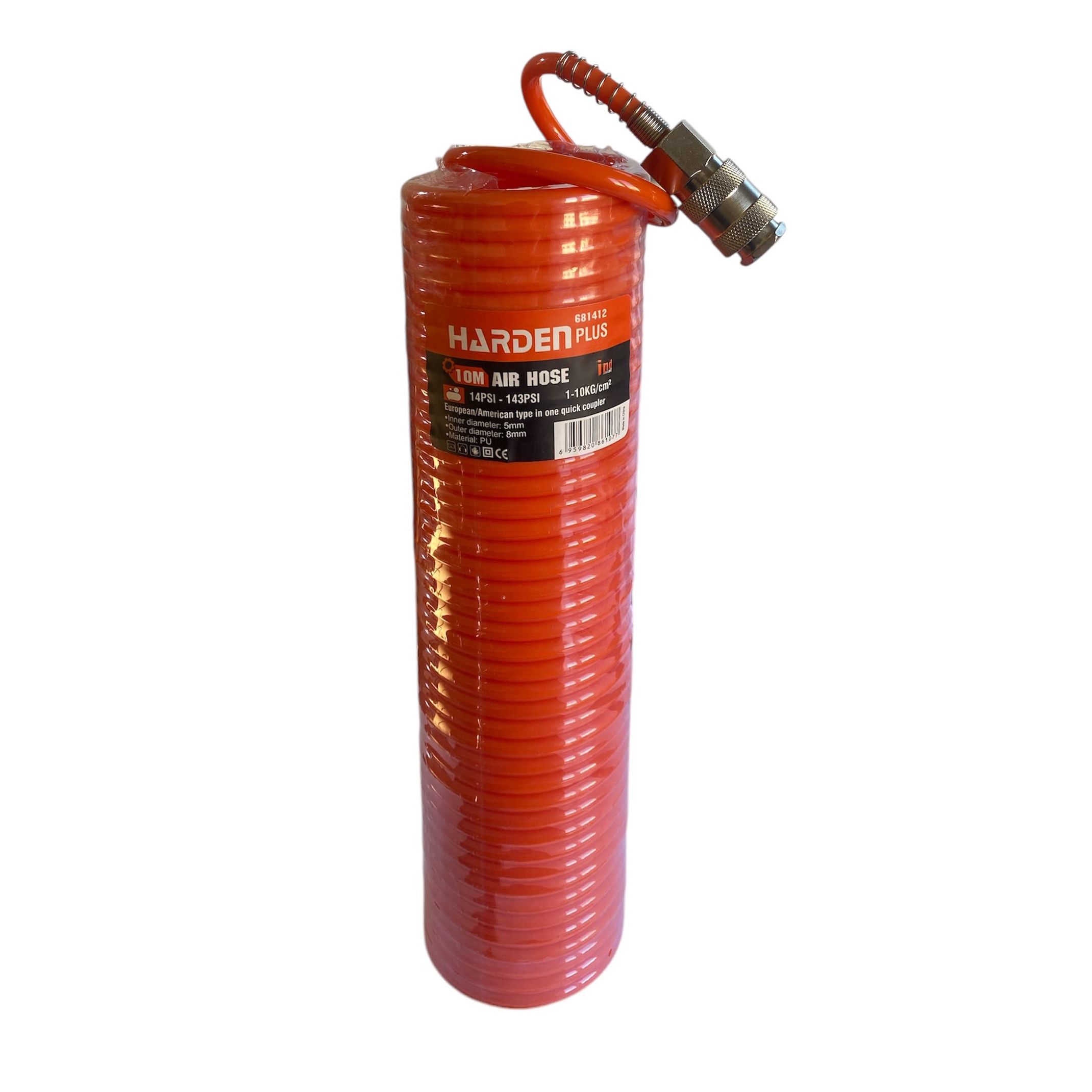 Furtun de aer 10 metri 5 mm x 8 mm 10 bar cu conector rapid  HARDEN