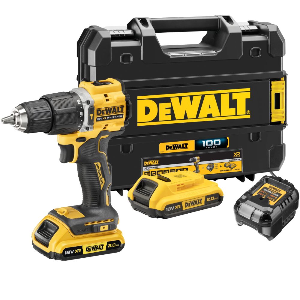 Дрель-шуруповерт с аккумулятором DCD100YD2T Li-lon 18V 2шт. x 2Ah 2 скорости  DEWALT