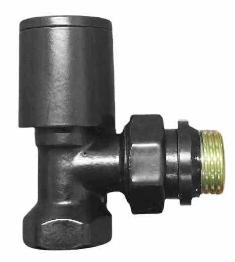 Robinet calorifer coltar Tur D. 1/2" FI/FE (negru mat)  RADIVA