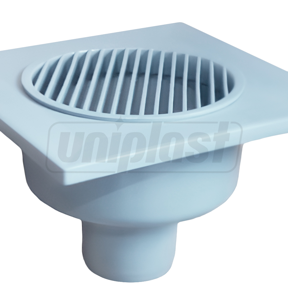 Sifon de pardoseala PP D. 50 vertical (gri) (150 x 150 mm)  POLITEK