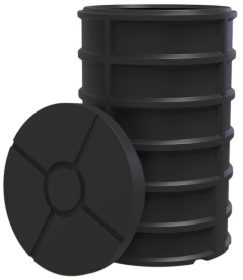 Camin PE Apometru D. 810  H=1200 mm P (V=530 L) cu capac (neechipat) EP (UA)