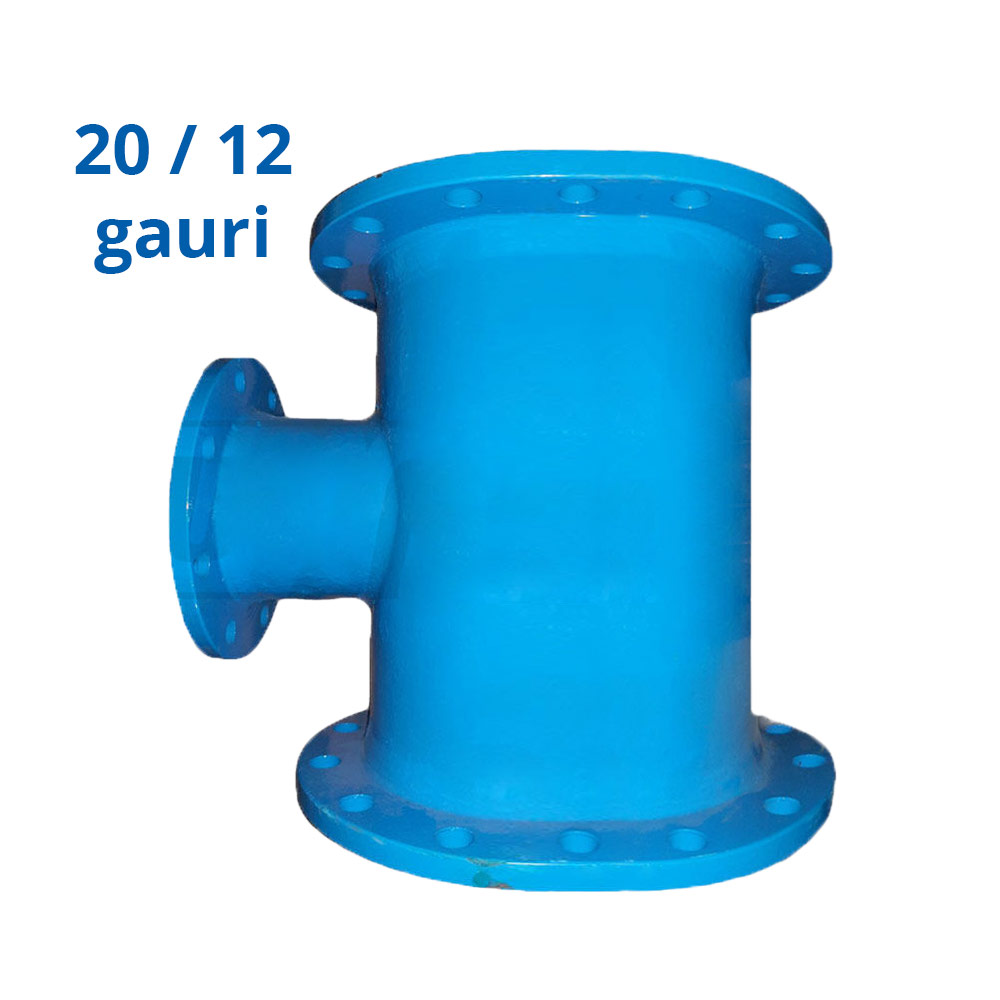 Teu fonta cu flanse D.500 x 150 PN10 L=600 mm (20/8 gauri)  BLUCAST