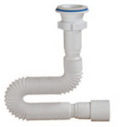 Sifon lavoar gofrat D. 1.1/2" x 40/50 ventil plastic 70, L=1250 mm  ORIO