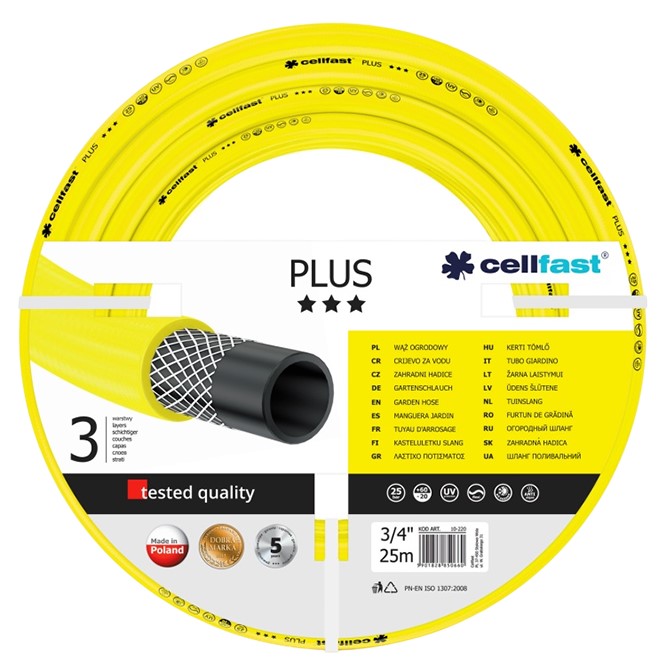 Furtun de gradina PLUS D. 5/8" (15-18 mm) 25 bar 10-211  CELLFAST L=50 m