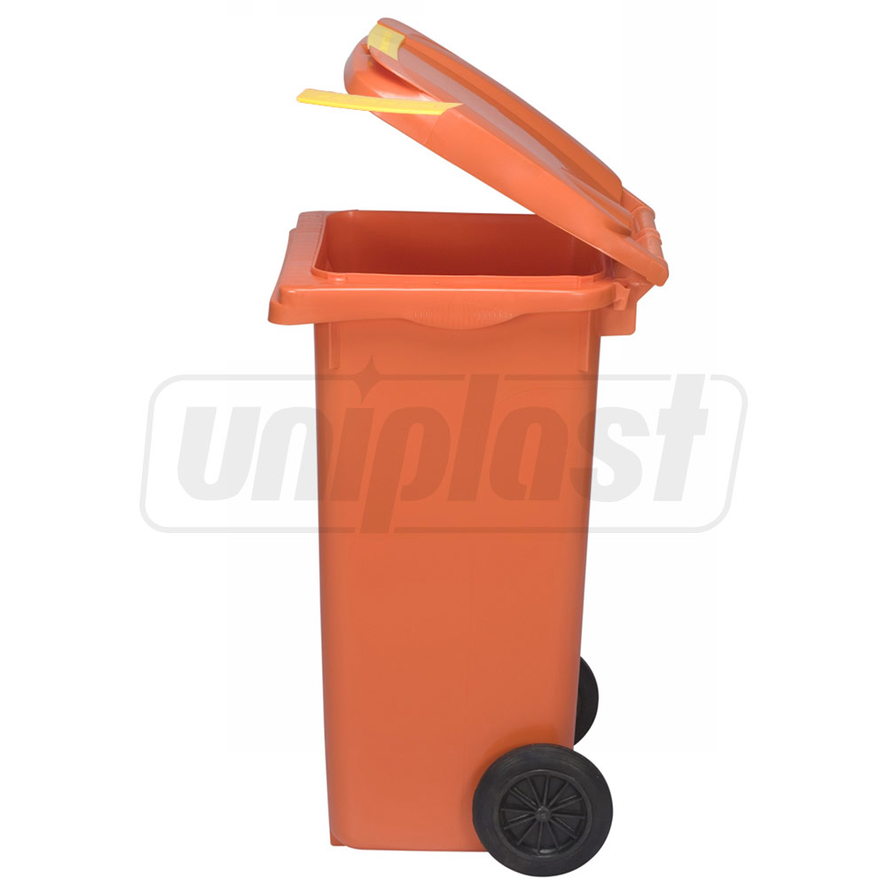 Cos pentru transportarea deseurilor 120 L pe roti (portocaliu) HE