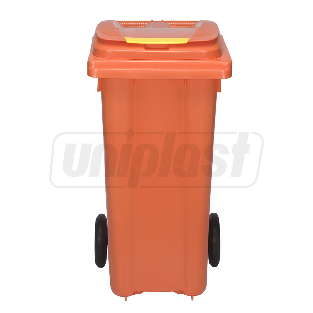 Cos pentru transportarea deseurilor 120 L pe roti (portocaliu) HE
